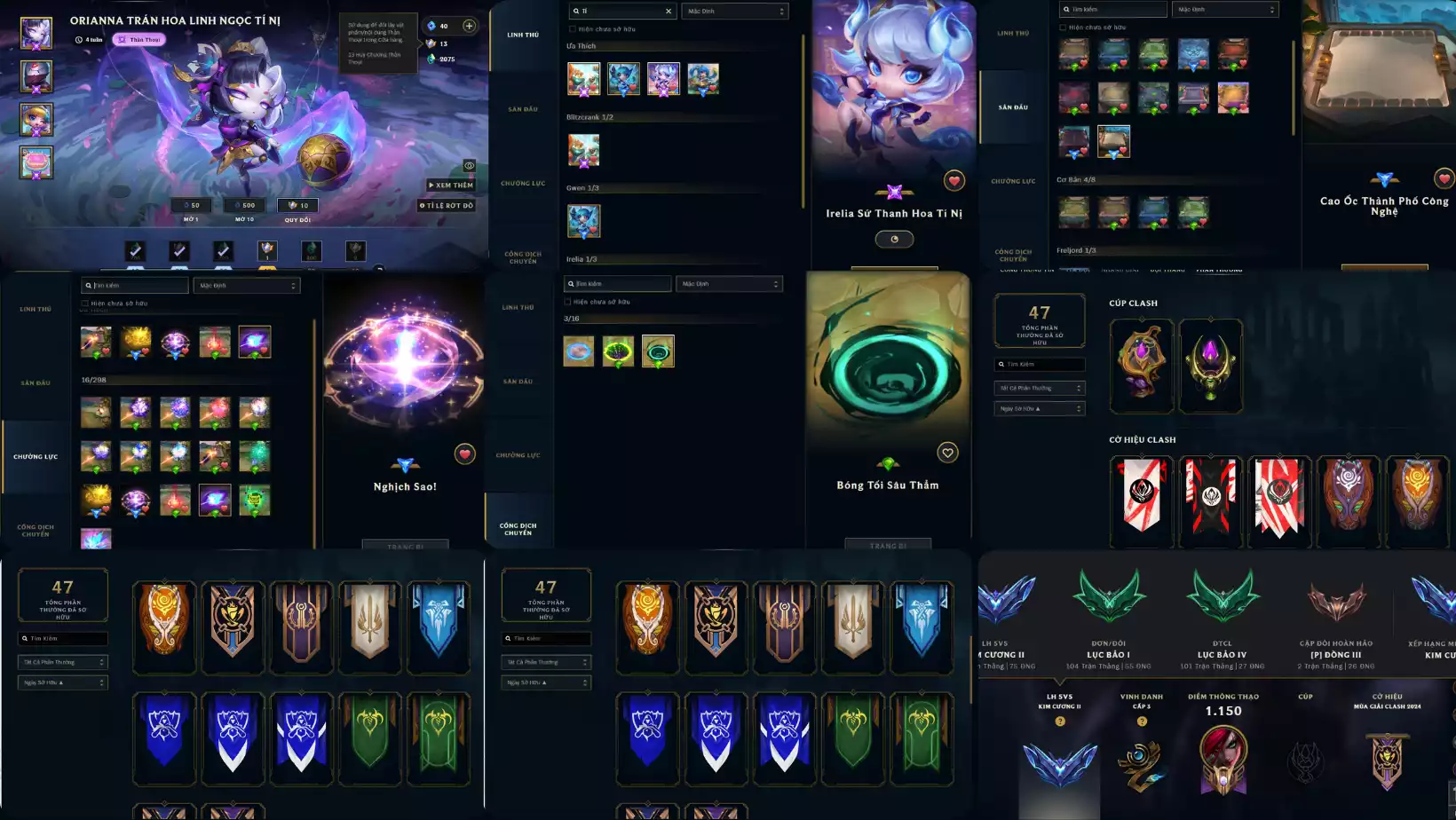 🎮 LMHT: Katarina 3 Triệu Thông Thạo – Gần Full Skin Katarina (15/18) Tổng cộng: 335 Skin Rank Đơn/Đôi: Lục Bảo 1, LH 5v5: Kim Cương 2 Biểu cảm, biểu tượng, khung Thách Đấu Nhiều cờ hiệu hiếm 🧠 TFT: Blitz Mãi Bên Crank Bạn Nhé Tí Nị Irelia Sứ Thanh Hoa Tí Nị Sân đỏ + chưởng lực đầy đủ Dư 13 huy chương